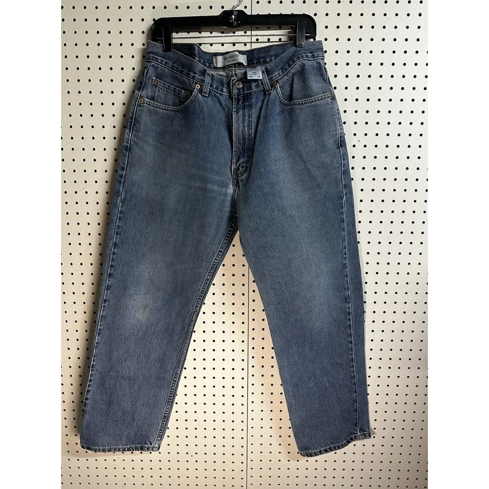 VTG Levi's 550 Jeans Mens 33x29 Light Wash Relaxed Fit - Original Black Levi Tag